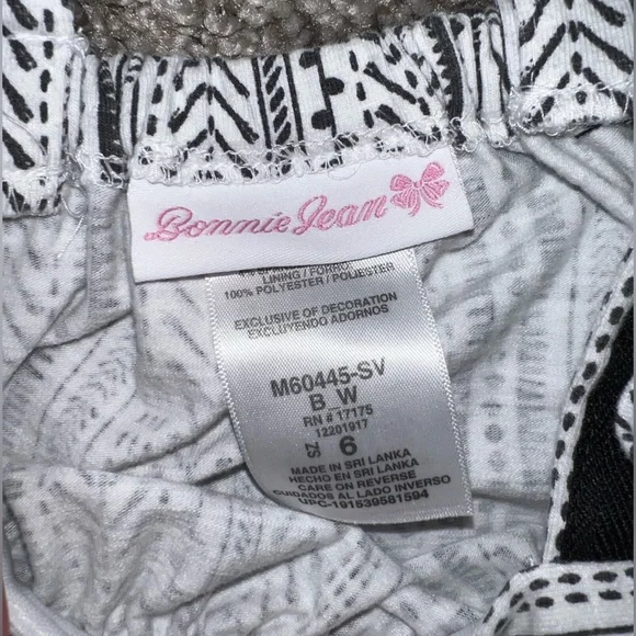 Bonnie Jean size 6 two piece ruffle/tassel outfit black & white - Picture 6 of 7